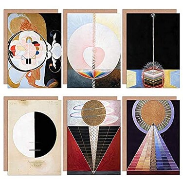 Artery8 Hilma af Klint Altarpiece Buddha Dove Evolution Abstract Fine Art Greeting Card Pack of 6