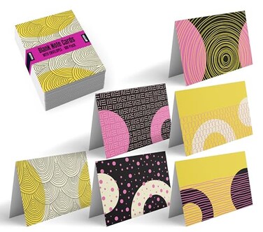 Better Office Products 100Pack All Occasion Greeting Cards Modern Art Designs Assorted Blank Note Cards 4 x 6 inch 6 Exclusive Abstract Designs Blank Inside with Envelopes