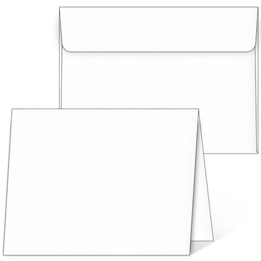 HongyiTime Blank Cards and Envelopes 5x7 25 Pack White Invitation Cardstock with SelfSeal Thank You Greeting Cards Print Custom for All Occasions DIY