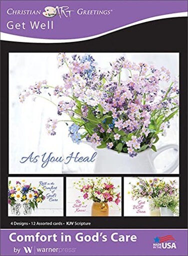 Christian Art Comfort in Gods Care Get Well Greeting Cards KJV Scripture Box of 12
