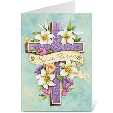 Current Easter Cross Religious Value Greeting Card Set Value Pack of 8 Cards for Kids Adults With White Envelopes 1 Design Prints Large 5 x 7 Greetings