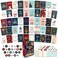 Decorably 100 Pack Foiled Glittery Boxed 6x4in Assorted Christmas Cards with Envelopes and Stickers 100 Unique Holiday Designs Seasons Greetings for Loved Ones Printed Message Gifting Mailing