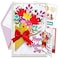 Decorably Glittery 5x8in Handmade Individual Happy Mothers Day Card for Mom with Red Ribbon and Flower Cutout with Envelope and Stickers Printed Message Inside Gifting Mailing