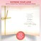 Decorably Gold Glitter Foil 5x7in Handmade Individual Mothers Day Card from Daughter with String and DieCut Heart Charm Matching Envelope and Stickers for Mom Textured with Printed Message Inside