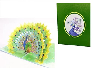 ETA Elegant 3D Peacock PopUp Greeting Card Handmade Artistic Card with Stunning PopOut Design Perfect for Birthdays Anniversaries Weddings Special Occasions A20