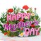 FaCraft 3D Pop Up Mothers Day Card Handmade Red Carnations Daisies Flower Greeting Card with White Pearlescent Envelope Blank Insert Seal for Best Mom Wife Grandma Daughter