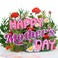 FaCraft 3D Pop Up Mothers Day Card Handmade Red Carnations Daisies Flower Greeting Card with White Pearlescent Envelope Blank Insert Seal for Best Mom Wife Grandma Daughter