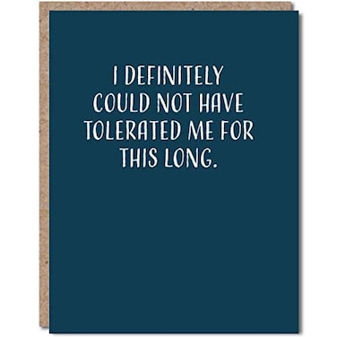 Modern Wit Funny Anniversary Cards For Husband Or Wife Funny Anniversary Cards For Him Blank Inside I Definitely Could Not Have Tolerated Me For This Long By