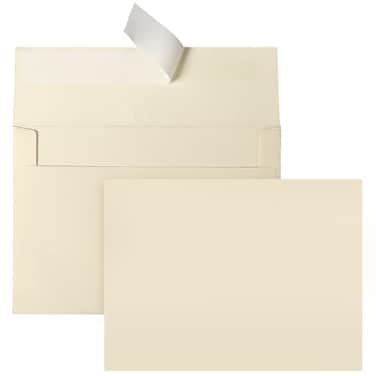 Goefun Cream Blank Flat Note Cards and Envelopes NOT FOLDED 5x7 Flat Cream Cardstock and A7 Envelopes Self Seal 100 Pack for Wedding Invitations DIY Postcards Thank You Cards All Occasion