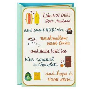 Hallmark Anniversary Card for Husband Wife Boyfriend Girlfriend Go Together