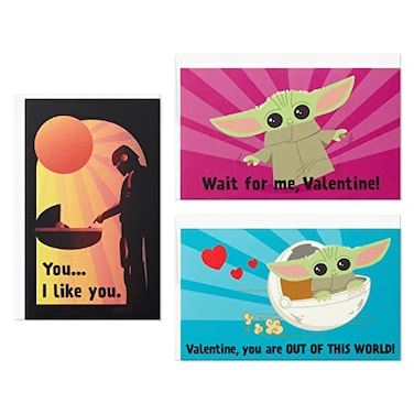 Hallmark Baby Yoda Mini Valentines Day Cards and Stickers for Kids School 18 Classroom Valentines with Envelopes May the 4th