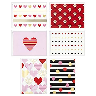 Hallmark Hearts and Stripes Cards 24 Blank Cards with Envelopes for Love Thinking of You Celebration Just Because Anniversary Wedding and More