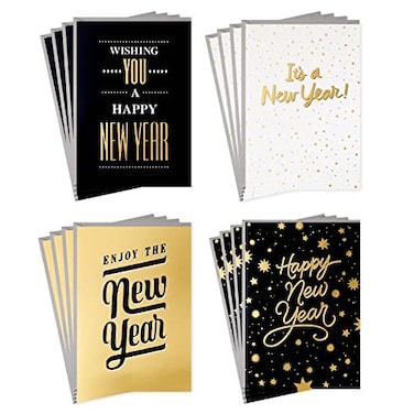 Hallmark New Years Cards Assortment Happy New Year 4 Designs 16 Cards and Envelopes