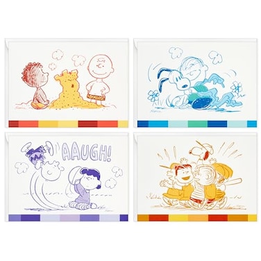 Hallmark Peanuts 75th Anniversary Note Card Assortment 24 Cards with Envelopes Charlie Brown Snoopy Lucy and More