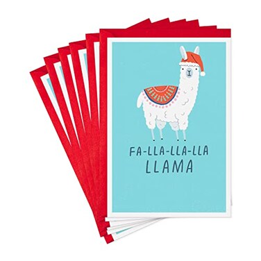 Hallmark Shoebox Funny Christmas Cards Pack Llama 6 Holiday Cards with Envelopes