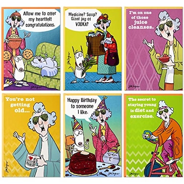 Hallmark Shoebox Maxine All Occasions Card Assortment 6 Cards with Envelopes Model1599RZG1001