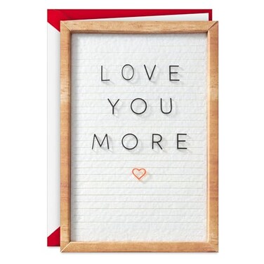 Hallmark Signature Romantic Birthday Card Love You More Letterboard