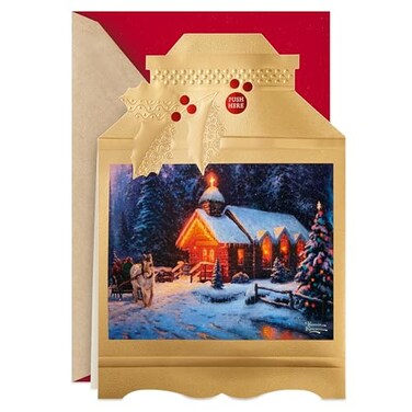 Hallmark Thomas Kinkade Musical Christmas Card With Light Lantern O Holy Night