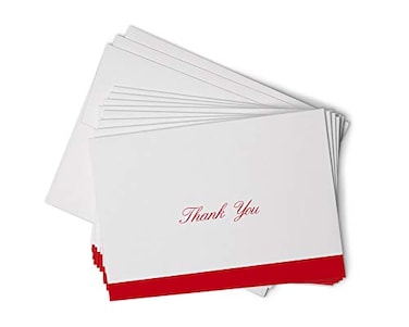 Hill Valley Greetings Red Striped Formal Thank You Cards in Cursive 48 Classic Note Cards with Envelopes Perfect for Business Professionals Special Events