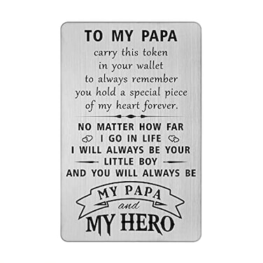 HYHYDHP Papa Christmas Cards from Grandson Papa Birthday Card from Grandson Son