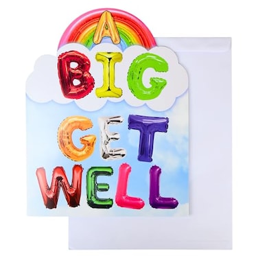 Iconikal Jumbo A BIG GET WELL Greeting Card with Envelope 11x14Inch Oversized Giant Thinking of You Feel Better Soon Group Card Big Wishes