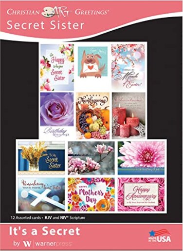 Christian Art Its a Secret Boxed Greeting Cards 12 Assorted Cards with Envelopes for All Occasion Featuring Bible Verse Cards