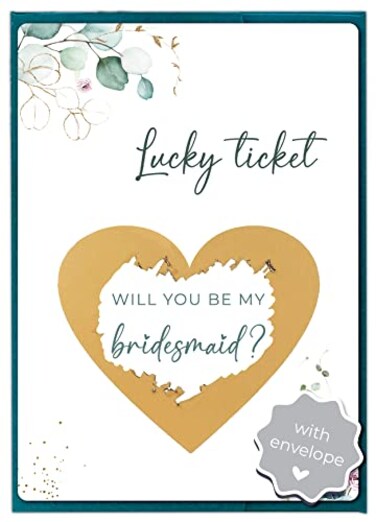 Joli Coon Will you be my bridesmaid scratch card Bridesmaid proposal with envelope Eucalyptus