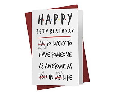 Karto Funny 35th Birthday Card for Men Women Large 55x85 inch 35 Years Old Birthday Cards for Him Her You Are Lucky