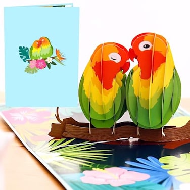 Liif Love Birds 3D Pop Up Anniversary Card for Wife Husband Couple Valentines Day Card