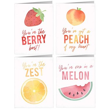Little Notes by Comptime Happy Fruit Greeting Cards 12 Cards and Blank Envelopes