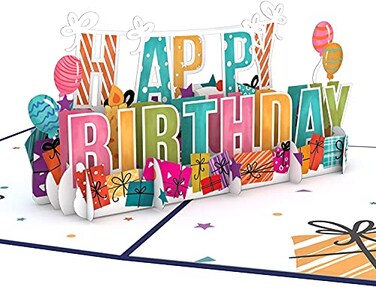 Lovepop Birthday PopUp Card for Her Him Girls Boys 3D Celebration Cards Happy Birthday Presents 5 x 7 Blank Notecard Envelope Included