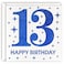 MAGJUCHE Blue 13th Birthday Card Laser Cut Glitter Girl Boy Age 13 Gift For Daughter Son