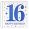 MAGJUCHE Blue 16th Birthday Card Laser Cut Glitter Girl Boy Age 16 Gift For Daughter Son