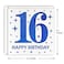MAGJUCHE Blue 16th Birthday Card Laser Cut Glitter Girl Boy Age 16 Gift For Daughter Son