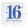 MAGJUCHE Blue 16th Birthday Card Laser Cut Glitter Girl Boy Age 16 Gift For Daughter Son