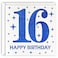 MAGJUCHE Blue 16th Birthday Card Laser Cut Glitter Girl Boy Age 16 Gift For Daughter Son
