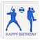 MAGJUCHE Blue Baseball Birthday Card Glitter Laser Cut Greeting Card For Boys Son Boyfriend