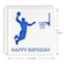 MAGJUCHE Blue Basketball Birthday Card Glitter Laser Cut Sports Greeting Card For Boys Men