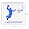 MAGJUCHE Blue Basketball Birthday Card Glitter Laser Cut Sports Greeting Card For Boys Men
