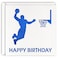 MAGJUCHE Blue Basketball Birthday Card Glitter Laser Cut Sports Greeting Card For Boys Men