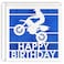 MAGJUCHE Blue Motorcycle birthday card Glitter Laser Cut Greeting Card For Men Husband Boys