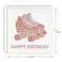 MAGJUCHE Rose Gold Roller Skating Birthday Card Glitter Laser Cut Greeting Card For Girl Daughter