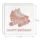MAGJUCHE Rose Gold Roller Skating Birthday Card Glitter Laser Cut Greeting Card For Girl Daughter