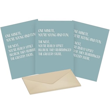Modern Wit Happy Birthday Card Single 425 X 55 Greeting Card With Envelope Blank Inside Funny Birthday Cards For Men and Women Another Year of Questionable Life Decisions