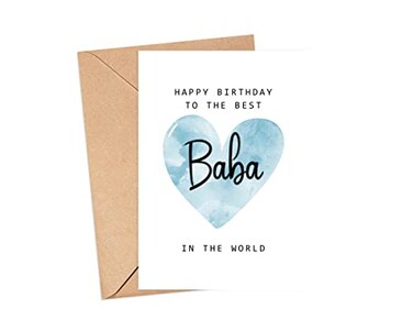 MoltDesigns Happy Birthday To The Best Baba In The World Card Baba Birthday Card Baba Card Fathers Day Gift Happy Birthday Card