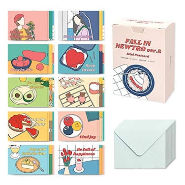 Monolike Mini Single cards Fall in newtro ver2 mix 50 mini Single cards 25 envelopes package