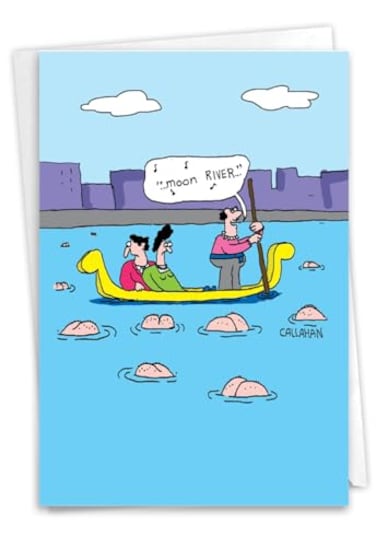 NobleWorks 1 Hilarious Birthday Card with Envelope Funny Card with Cartoons Humor Comic Notecard Gondola Butts C6194BDG