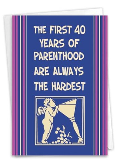 NobleWorks Funny Card for Mothers Day Greeting Notecard Gift for Moms Mothers with Envelope First 40 0074