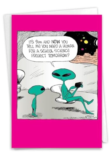 NobleWorks Funny Cartoon Mothers Day Card Comic Humor Mom Notecard with Envelope School Project C3162MDG
