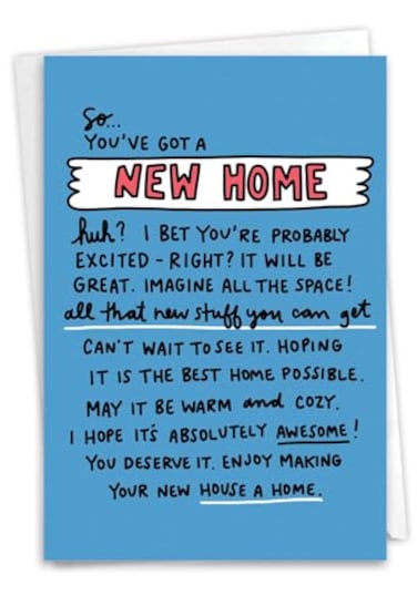 NobleWorks Funny New Home Greeting Card with 5 x 7 Inch Envelope 1 Card Housewarming House A Home C9588NHG
